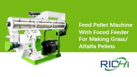 Máquina de pellets con alimentador forzado para hacer pellets de hierba/alfalfa