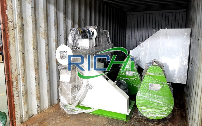 Línea de producción de pellets de alimento para pollos de 1-2T/H en Gambia