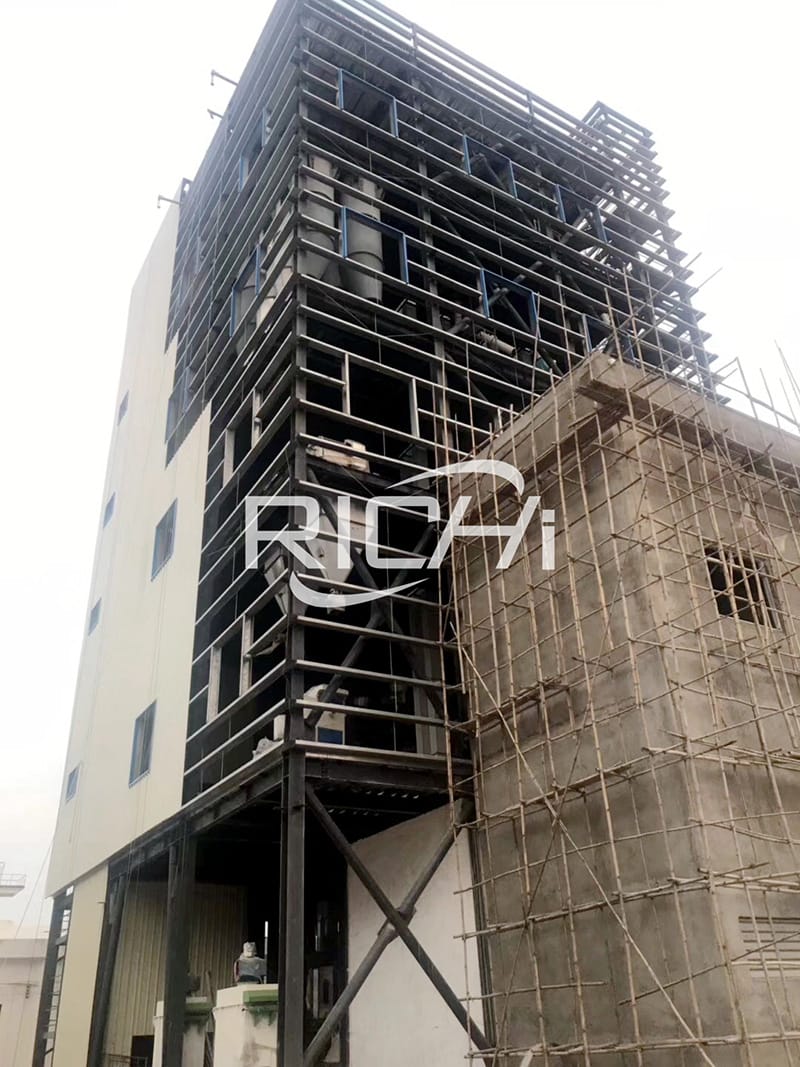 aves de corral pollos de engorde planta de producción de pellets de alimentos para animales