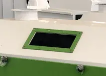 Puerto de visualización del tamiz de limpieza de pellets