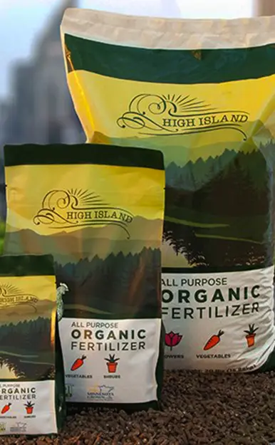 Envasado de gránulos de fertilizante orgánico