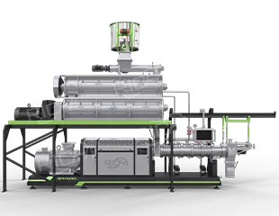 Extrusora de doble tornillo para piensos acuáticos